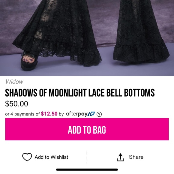 Black Lace Bells from Dolls Kill NWOT Size L - Picture 4 of 4